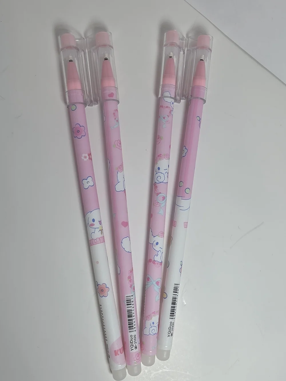 Sanrio Pink Cartoon Erasable Gel Pens Set - Pastel Pink